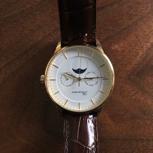 Bonvier Moonphase Leather watch